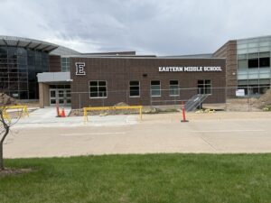 New entrance to a middle school