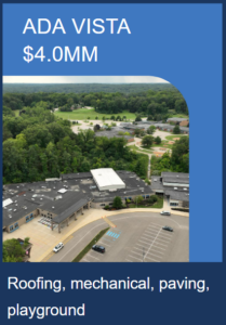 Ada Vista $4.0mm for roofing, mechanical, paving, playground